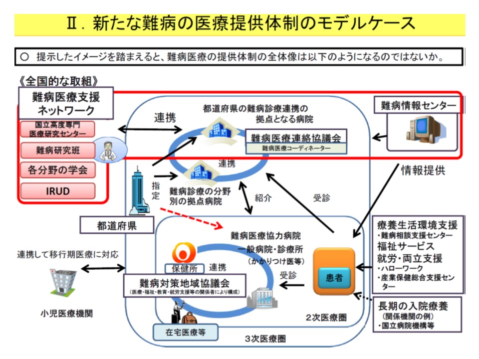 難病医療支援ネットワーク、都道府県の拠点病院と専門研究者との 