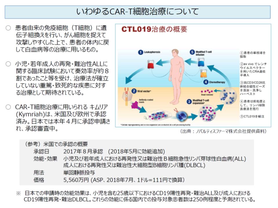 画期的な白血病治療薬 キムリア を保険収載 薬価は3349万円 中医協総会 1 Gemmed データが拓く新時代医療